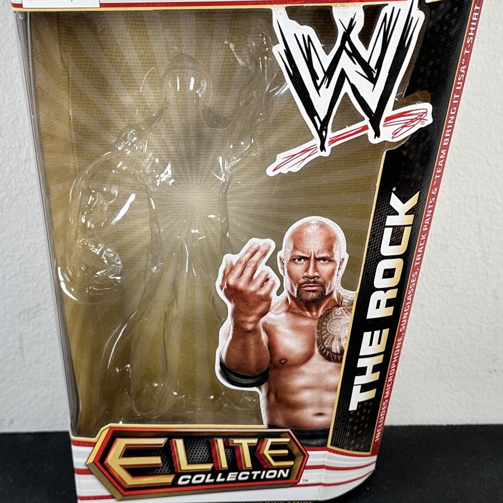 Empty Box: The Rock Dwayne Johnson WWE WWF Mattel Elite Series 14 Wrestling Fig